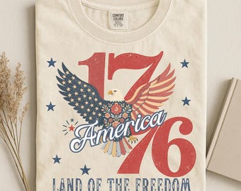 1776 Eagle American Independence Day T-shirt, Land of the Freedom, 250th Year, Comfort Colors®