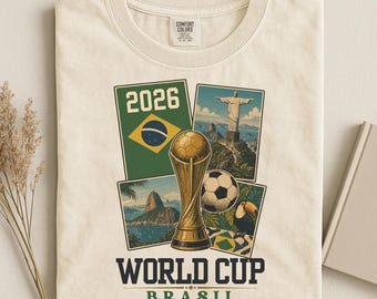 2026 World Soccer Cup Brasil T-Shirt, Brasil Soccer Tournament Tee, Comfort Colors®