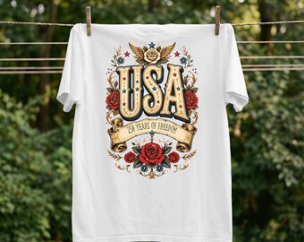 USA 250 Years 1776-2026 T-shirt, Patriotic American Tee, Comfort Colors®