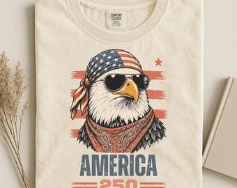 Patriotic Eagle America 250 T-shirt | Fourth of July Vintage American Tee, Comfort Colors®