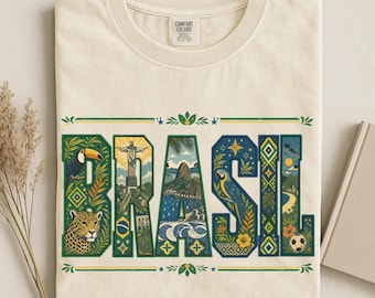 Brasil World Soccer Cup T-shirt, Brazil Football Team T shirt, Comfort Colors®