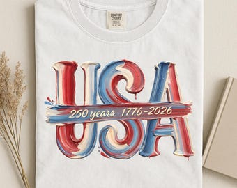 USA 250 Years 1776-2026 T-shirt, Patriotic American Tee, Comfort Colors®