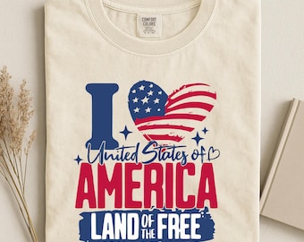 Patriotic USA Flag Design Patriotic Vintage T shirt, I Love America T-shirt, Comfort Colors®