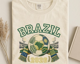 Brazil World Soccer Cup 2026 T-Shirt,  Brazil Football Tee, Comfort Colors®