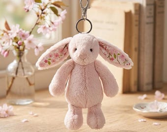 Jellycat Blossom Cream Bunny & Berry Bag Charm Clip Keyring Accessory Gift