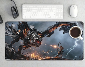 Épica batalla entre Aloy y Stormbird: una escena de acción dinámica para configuraciones de juego intensas.