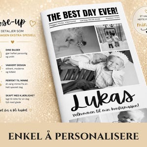 Humanetisk Konfirmasjonshefte Mal / Redigerbar Canva Bordhefte (Digital Nedlasting) Borgelig Konfirmasjon - Detalles personales imagen 5