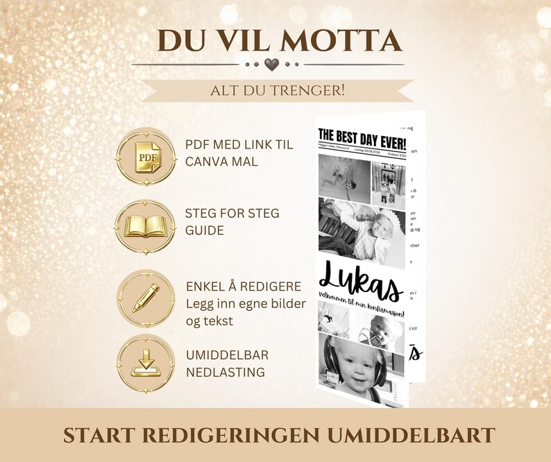 Humanetisk Konfirmasjonshefte Mal / Redigerbar Canva Bordhefte (Digital Nedlasting) Borgelig Konfirmasjon - Detalles personales imagen 2