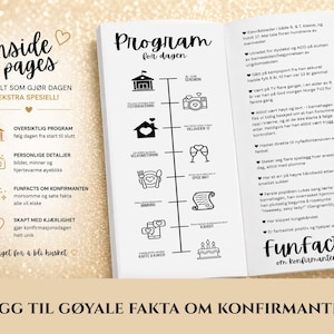 Humanetisk Konfirmasjonshefte Mal / Redigerbar Canva Bordhefte (Digital Nedlasting) Borgelig Konfirmasjon - Detalles personales imagen 6