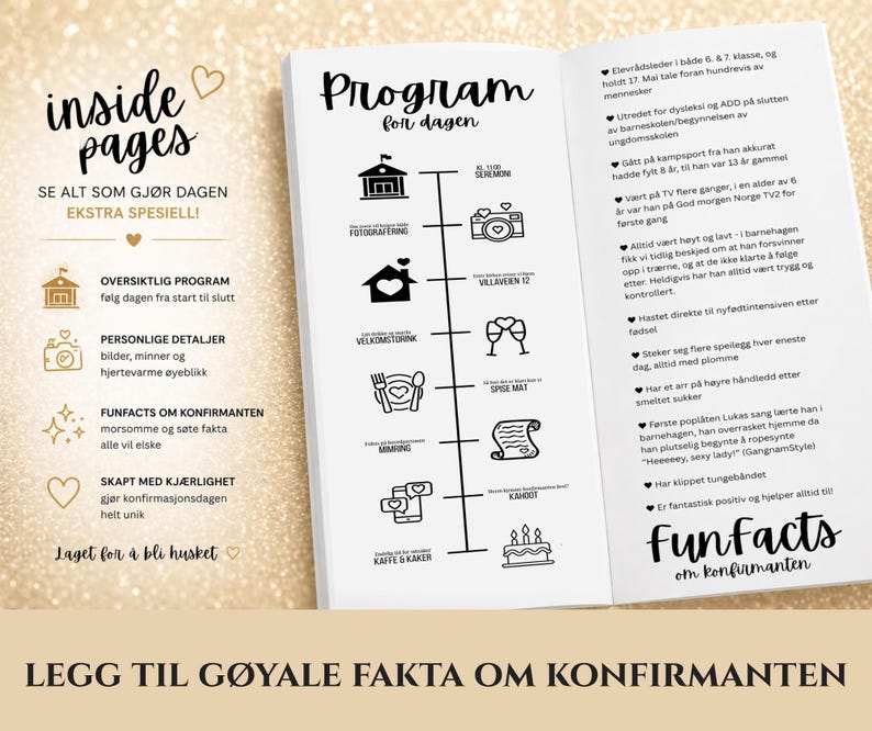 Humanetisk Konfirmasjonshefte Mal / Redigerbar Canva Bordhefte (Digital Nedlasting) Borgelig Konfirmasjon - Detalles personales imagen 6