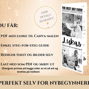 Humanetisk Konfirmasjonshefte Mal / Redigerbar Canva Bordhefte (Digital Nedlasting) Borgelig Konfirmasjon - Detalles personales imagen 9