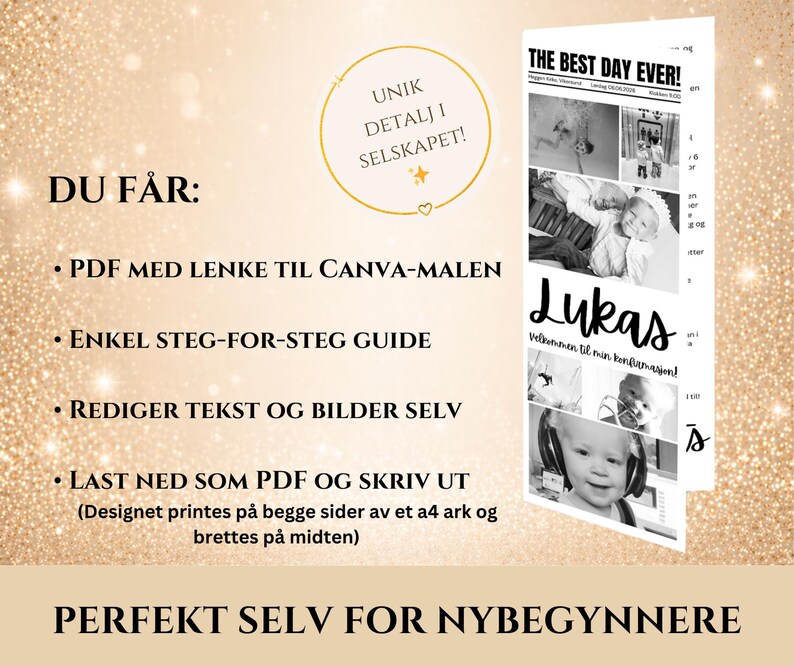 Humanetisk Konfirmasjonshefte Mal / Redigerbar Canva Bordhefte (Digital Nedlasting) Borgelig Konfirmasjon - Detalles personales imagen 9