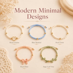 Crochet Bracelet Pattern Bundle PDF, 10 Floral Jewelry Tutorials Daisy Rose Heart Pearl Bow Adjustable Friendship Bracelet, Digital Download image 3