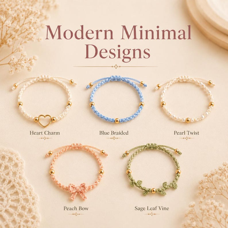 Crochet Bracelet Pattern Bundle PDF, 10 Floral Jewelry Tutorials Daisy Rose Heart Pearl Bow Adjustable Friendship Bracelet, Digital Download image 3
