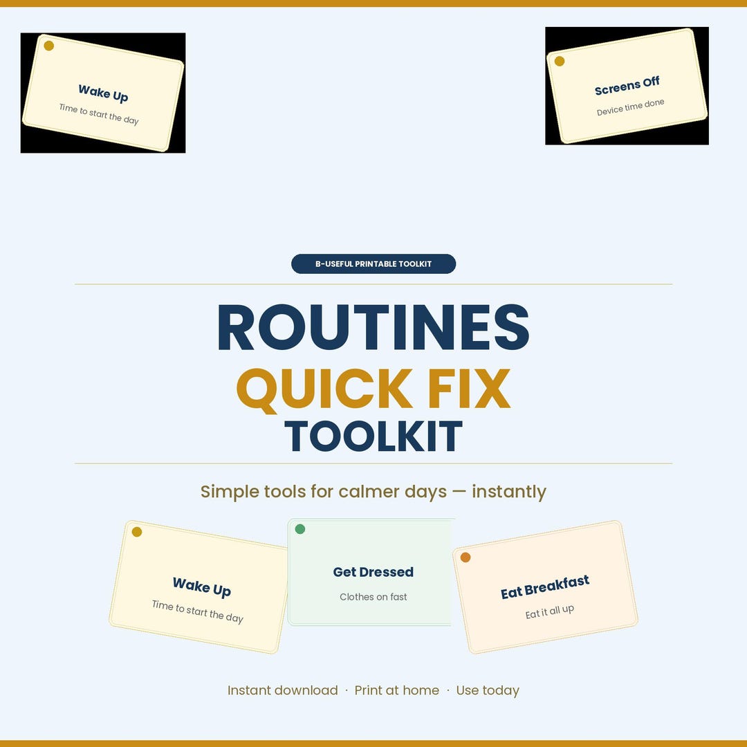 Kids Routine Cards | Morning, Bedtime, Daily Structure (printable ...