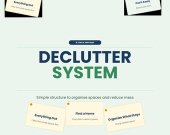 Kids Declutter System Printable | Montessori Home Organization Chart (Digital Download)
