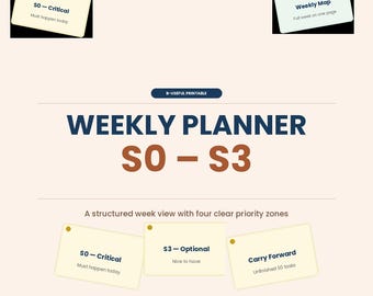 Structured Weekly Planner | S0-S3 Priority Zones (Digital Download)