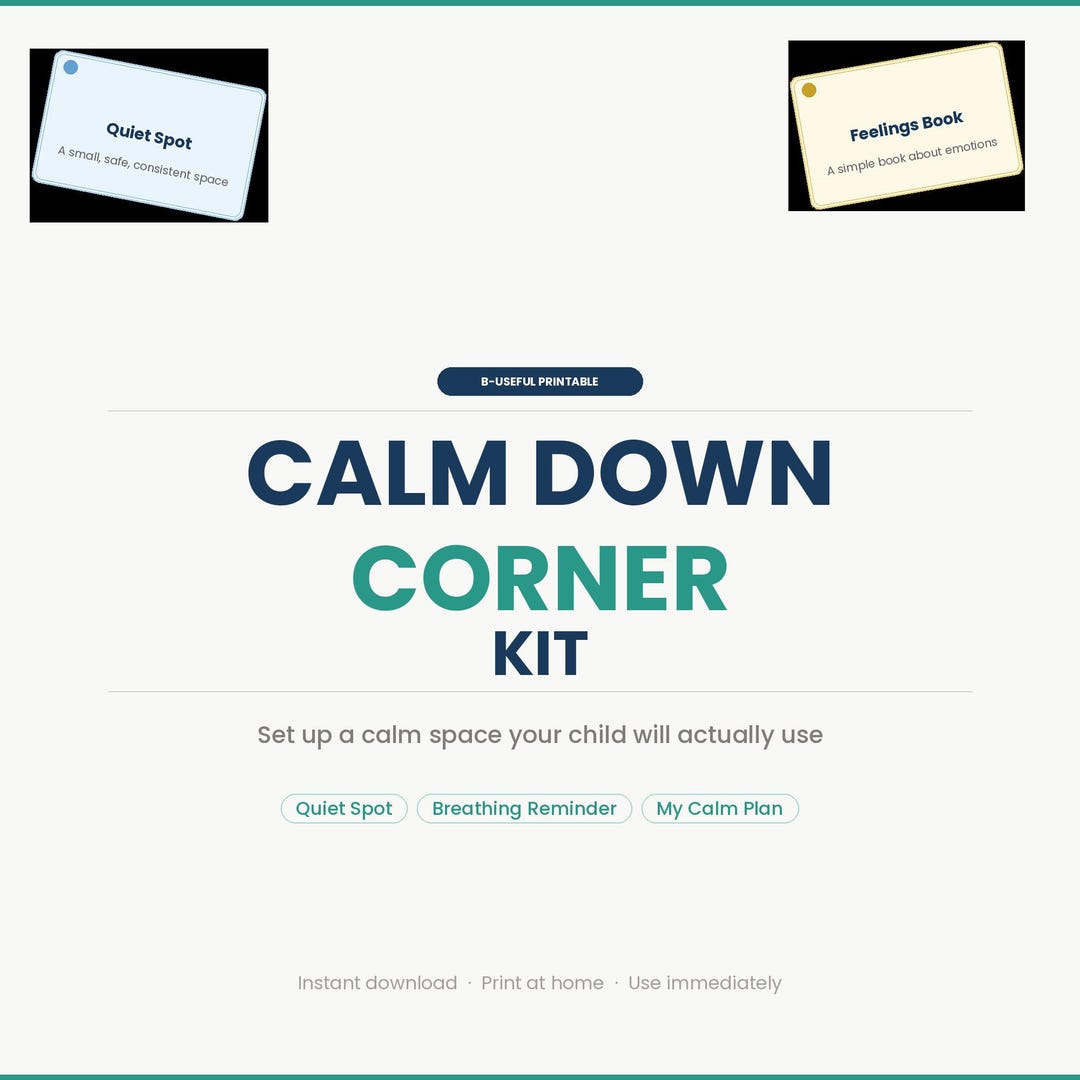 Calm Down Corner Kit for Kids | Printable Calm Space | Emotional ...