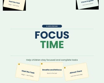 Kids Focus Routine Printable | ADHD Concentration Aid, Homework Visual Tool (Instant Download)
