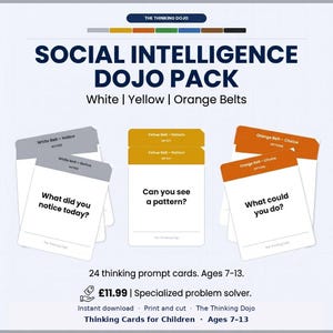 Thinking Skills for children | The Thinking Dojo | Social Intelligence PACK| Printable Cards | Ages 7-13