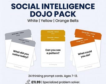 Thinking Skills for children | The Thinking Dojo | Social Intelligence PACK| Printable Cards | Ages 7-13