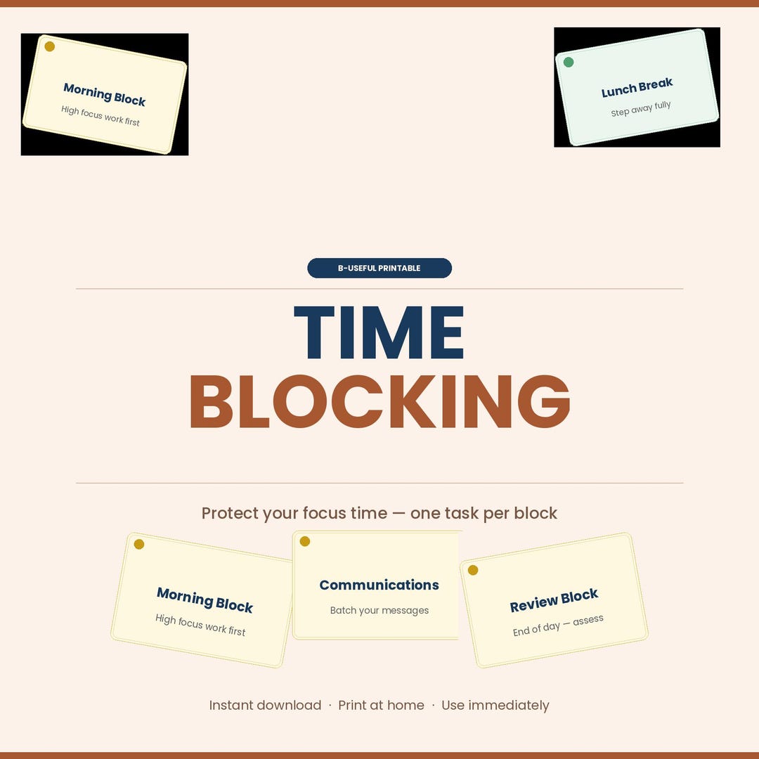 Time Blocking Printable | Daily Productivity Planner, Focus System ...