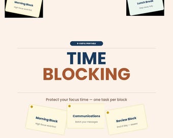 Time Blocking Printable | Daily Productivity Planner, Focus System (Instant Download)