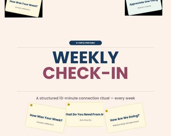 Couples Weekly Check - In | Couples & Relationship | Printable cards