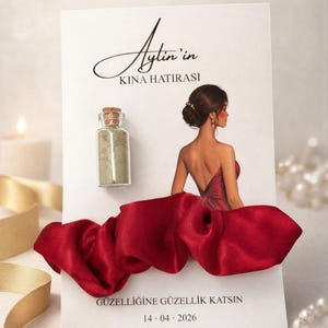 Personalisiertes Henna Gastgeschenk mit Satin-Scrunchie & Henna