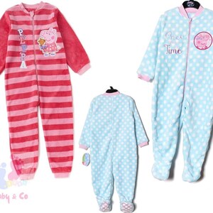 Baby Toddler Peppa pig All in One Fleece pyjamas Sleepsuit
