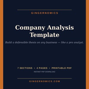 Stock Analysis Template | 7-Section Equity Research Framework | Buy / Monitor / Pass Decision Tool | Printable Investor PDF