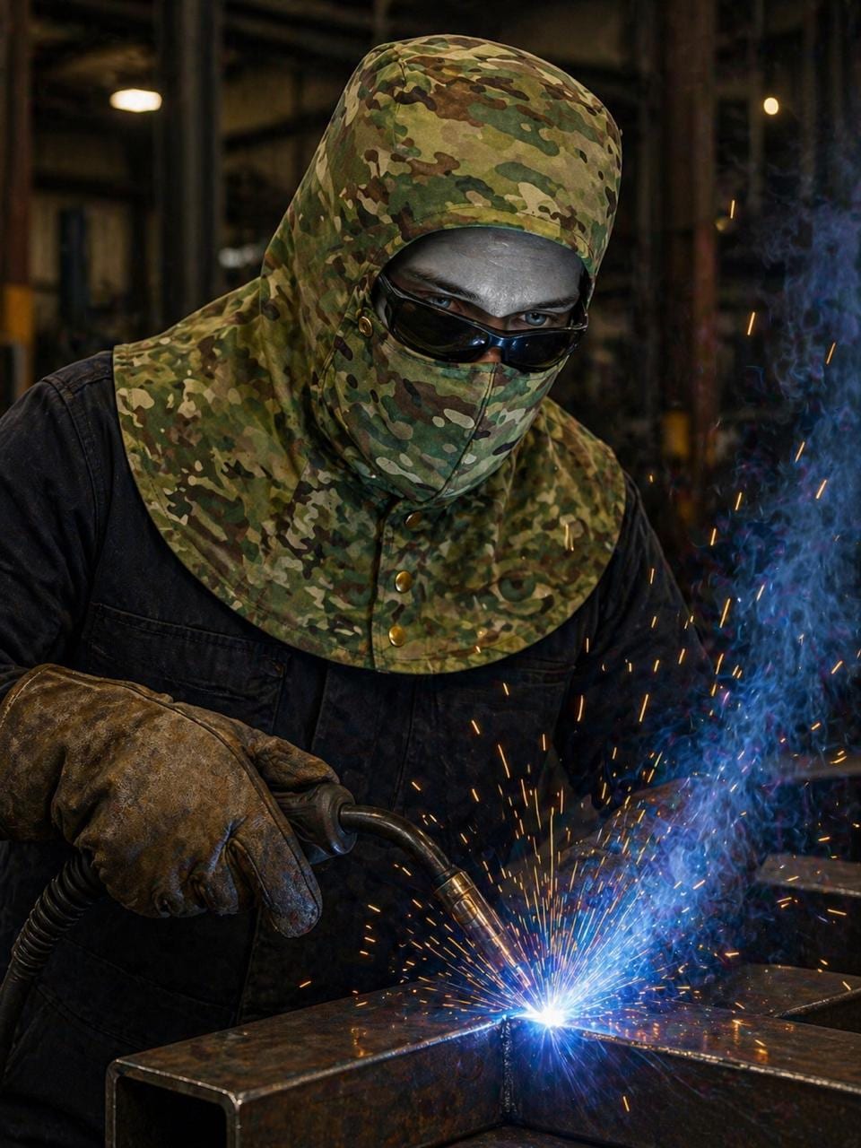 Protective Face Protector Eye Protection for Gardening,welding,Trimming, Fire Resistant Welding Hood Welder Cap Flame Retardant Cotton