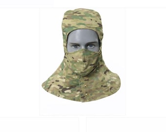 Casco de soldadura ignífugo, gorro de soldador, capucha protectora de algodón ignífugo para trabajos de soldadura y esmerilado.