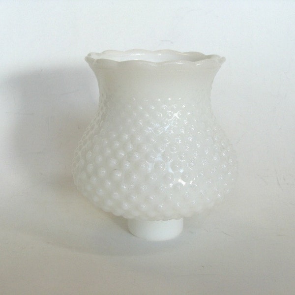 White Milk Glass Hobnail Hurricane Chandelier Shade, Globe Lamp Shade, Light Fixture, Lighting Decor, Lamp Shade Replacement