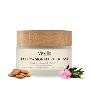 TALLOW SIGNATURE CREAM – 100% Grass-Fed Beef Tallow, Jojoba, Sweet Almond, Frankincense & Botanica oils, Crafted in California – 1.8 oz