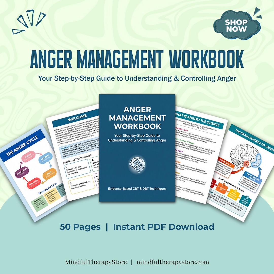 Anger Management Workbook | CBT, DBT Tools, Coping Skills (PDF Download ...