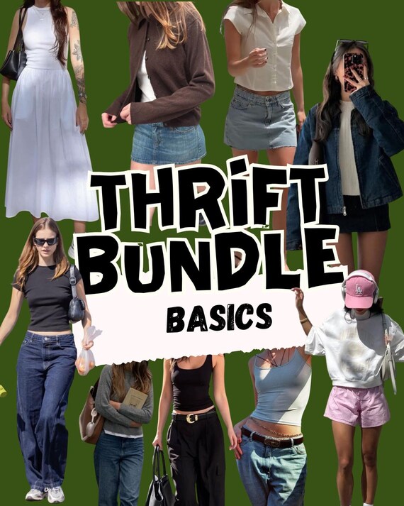 Minimal Basics Thrifted Outfit Bundle | Capsule Wardrobe Thrift Box | Everyday Clothing Set