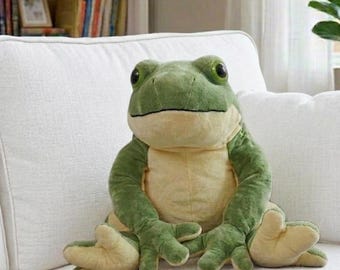 Almohada de peluche de rana gigante – Peluche kawaii, juguete de rana gigante y suave
