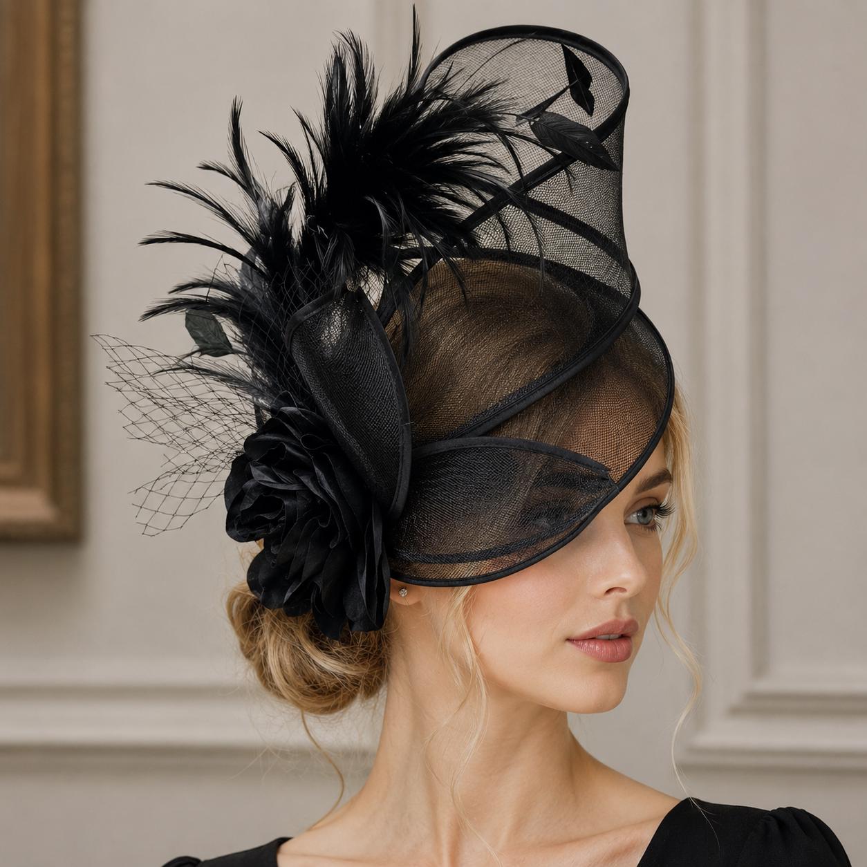 Fascinator Elegante Per Donna In Poliestere | Perfetto Per Matrimoni E Feste | Leggero E Fatto A Mano | Aggiungi Classe Al Tuo Look - copertina