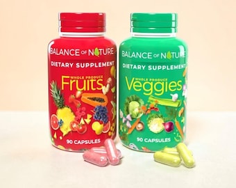 Balance of Nature Fruits & Veggies Whole Food Supplement (90 Capsules Each)