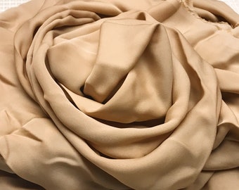 2 yards (75”x60”) Pure cdc silk fabric remnant beige medium weight nude color