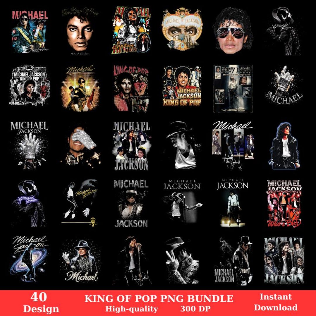 Michael Jackson 80s Retro PNG Bundle, King of Pop Vintage Singer ...