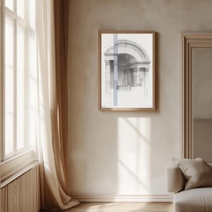 Apse Architecture Print – Barrel Vault Section Drawing, Classical Interior Wall Art (Digital Download)