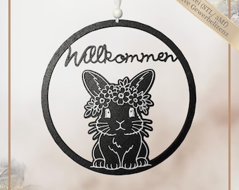 Archivo 3D de bienvenida con forma de conejo | 3MF para impresión 3D | Decoración de pared con diseño de conejo | Regalo de inauguración | Archivo digital con licencia comercial