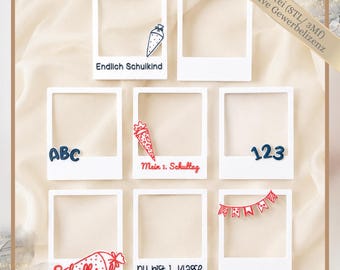 Digital file including commercial license | Polaroid frame for first day of school | 3MF file | Schoolchild photo frame set | 1st day of school