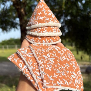 Set van 3 wasbare katoenen pads + 3 plaskegels - Tipi’pi | Teepee voor babyjongen | Waterdicht