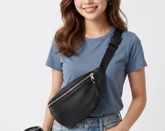 Handmade Full-Grain Leather Crossbody Sling Bag | Unisex Everyday Chest Pack