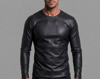 Custom Fit Handmade Leather Shirt Personalised Slim Fit Top Mens Leather Customization