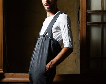 Charlie Chaplin overall with suspenders