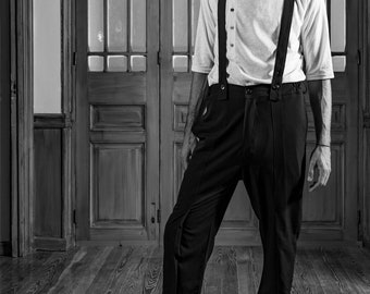 まーさん! さま専用　Suspenders Highwaist Pants Piccadilly Zx8 Suspender Trousers - Etsy